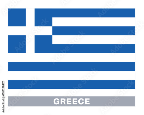 Flag of greece. Flag icon. Standard colors. Standard size. Rectangular flag.