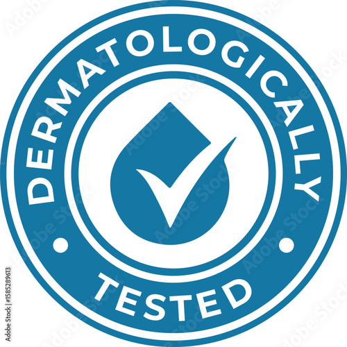 dermatologically tested badge vector logo template for skincare and product labeling