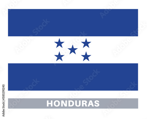 Flag of honduras. Flag icon. Standard colors. Standard size. Rectangular flag.