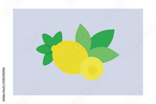 Hazy Watercolor Style Of Lemon Balm And Berries