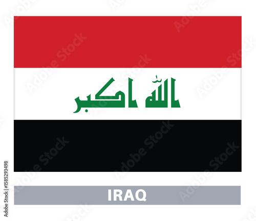  Flag of iraq. Flag icon. Standard colors. Standard size. Rectangular flag.