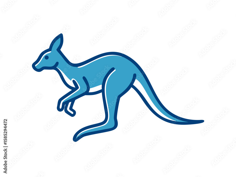 Obraz premium Cute outline illustration of a kangaroo. This simple, outlined vector graphic showcases a kangaroo in a playful, stylized manner.