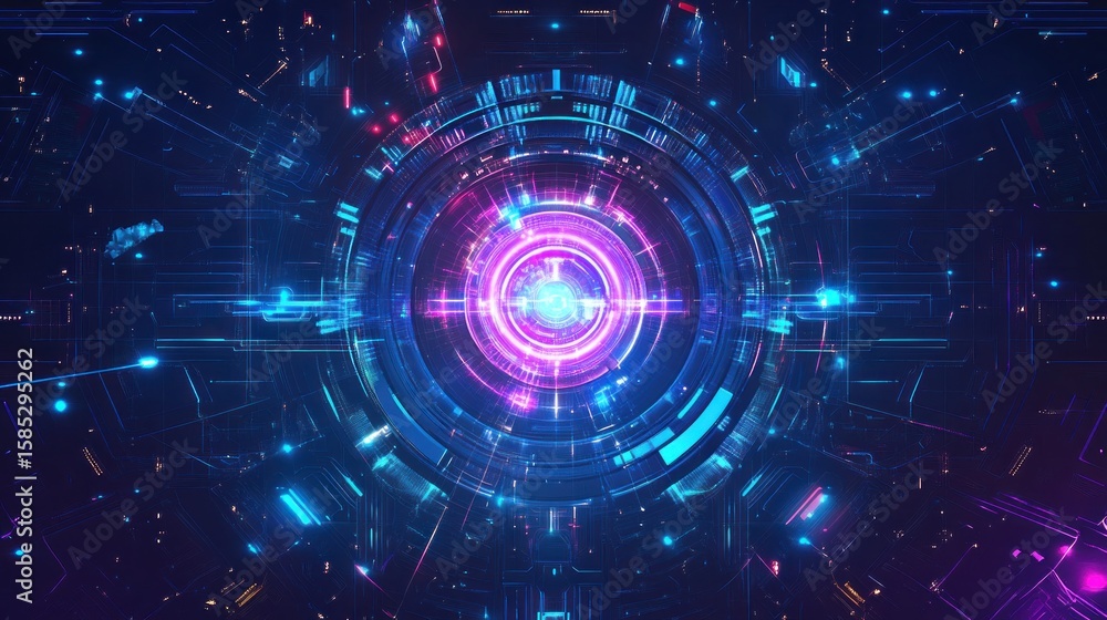 Obraz premium Abstract futuristic technology digital art