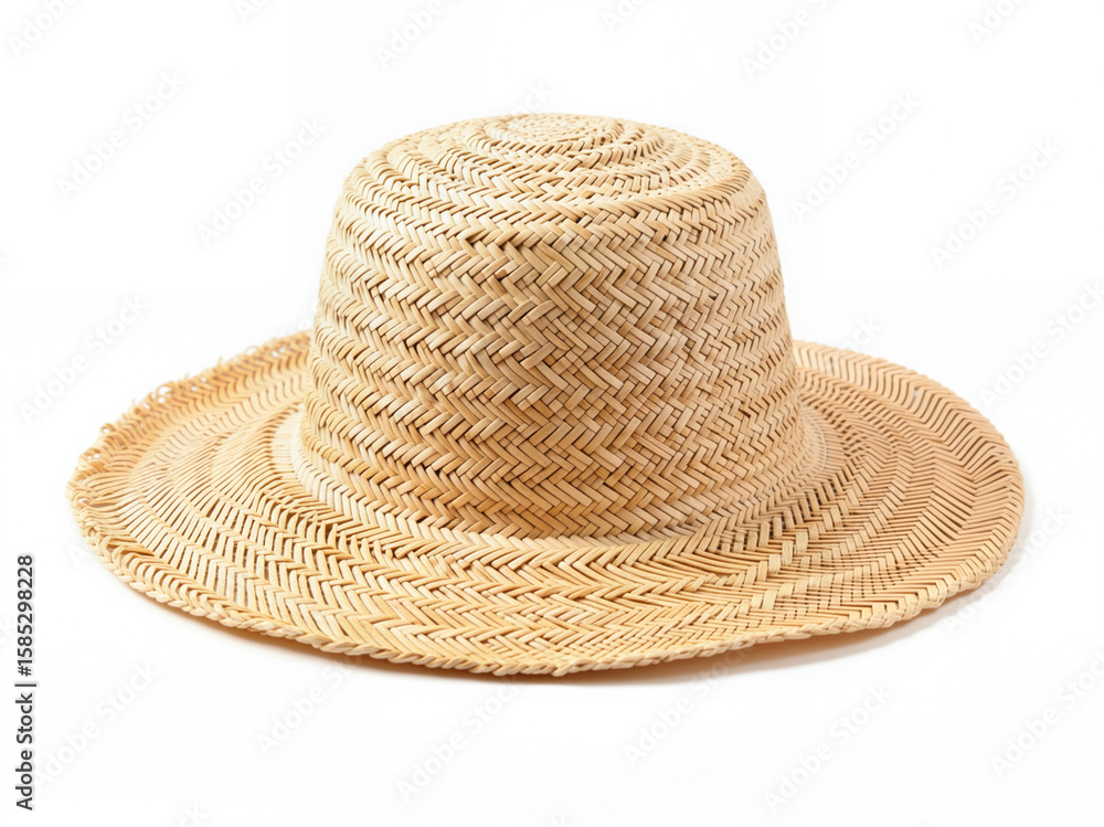 Straw sun hat isolated on white background Straw sun hat isolated on white background