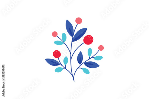 Wild Herb Blend With Blue And Red Berries In Soft Tones