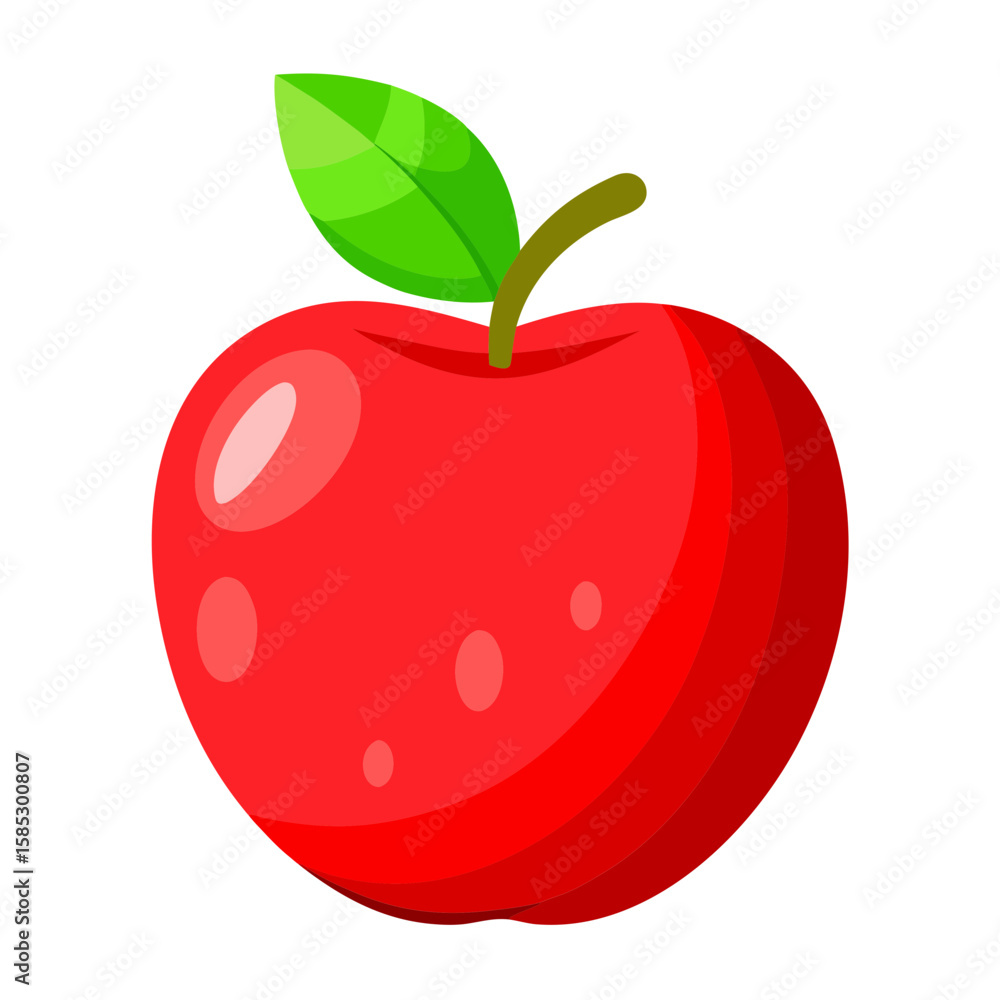 Red apple with green leaf fruit healthy Red apple with green leaf fruit healthy