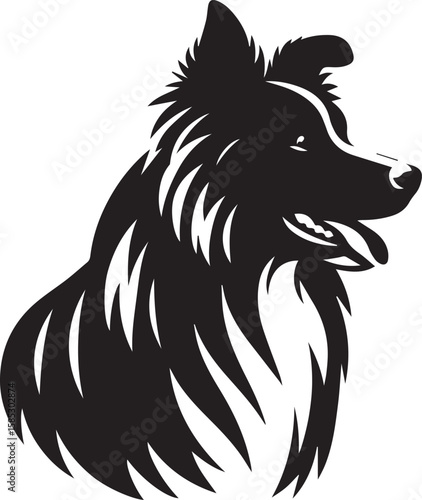 Wallpaper Mural Border Collie Dog Vector – Silhouette  Torontodigital.ca