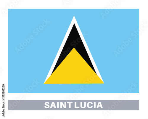  Flag of saint lucia. Flag icon. Standard colors. Standard size. Rectangular flag.