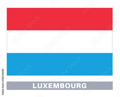  Flag of luxembourg. Flag icon. Standard colors. Standard size. Rectangular flag.