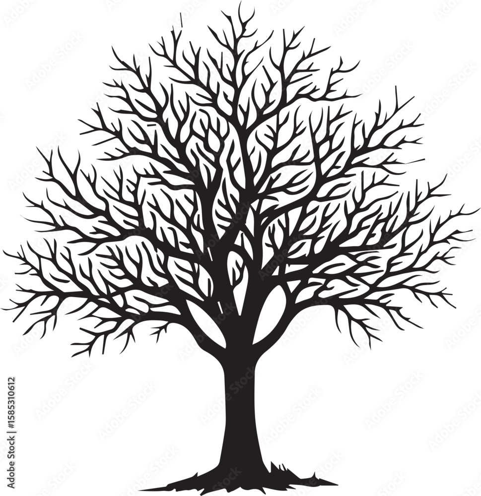 Obraz premium tree silhouette isolated on white 100% fully editable vector file.