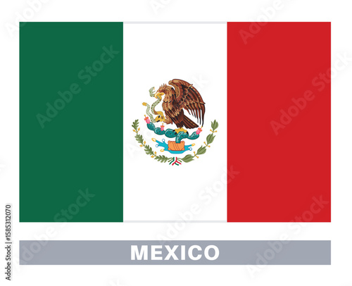 Flag of mexico. Flag icon. Standard colors. Standard size. Rectangular flag.