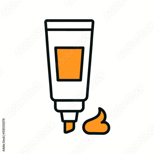 Ointment Tube Icon with Cream