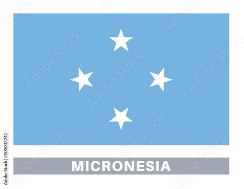 Flag of micronesia. Flag icon. Standard colors. Standard size. Rectangular flag.