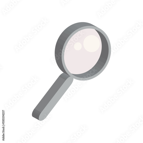 Magnifying Glass, A minimalist illustration of a magnifying glass, depicted in a simple, clear style. Perfect for concepts like search, investigation, and the pursuit of knowledge.