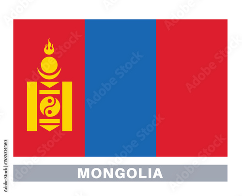 Flag of mongolia. Flag icon. Standard colors. Standard size. Rectangular flag.