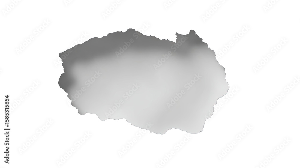 Fototapeta premium Gray map outline of a European country