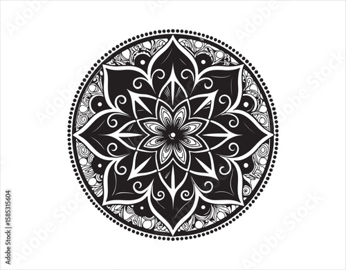 Black and white mandala design brings a good vibe
