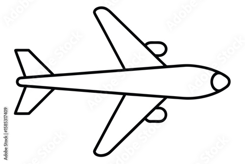 Airplane icon isolated on white background showing the side view Ai Generated