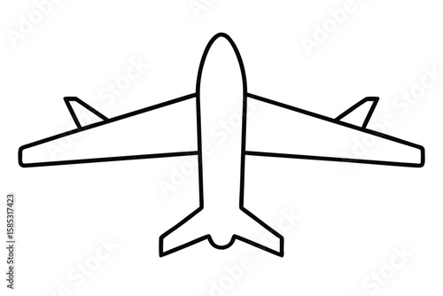 Airplane icon isolated on white background showing the side view Ai Generated