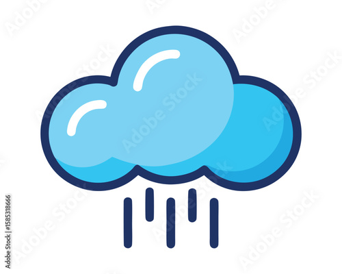 Rain cloud icon isolated on white background in flat style Ai Generated