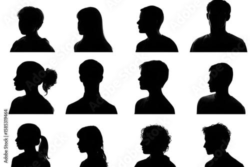 Silhouettes of people's profiles