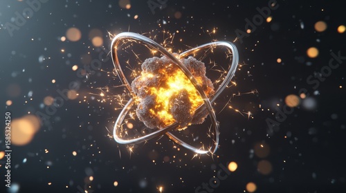 Dynamic atomic fusion high-energy scientific animation in theoretical physics