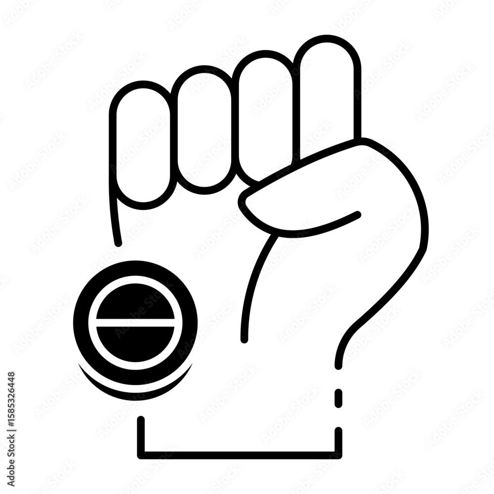 Obraz premium This Fist icon is suitable for Indonesia Independence Day, etc