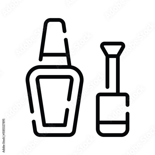 Grab this outline style icon of nail polish bottle