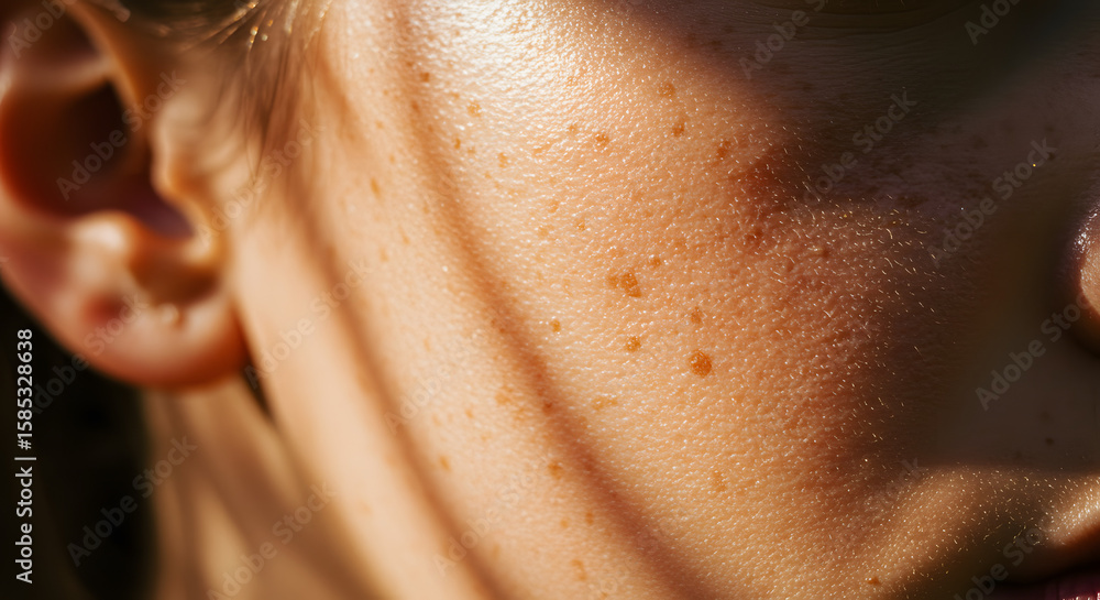 Fototapeta premium Freckled Cheeks in Sunlight