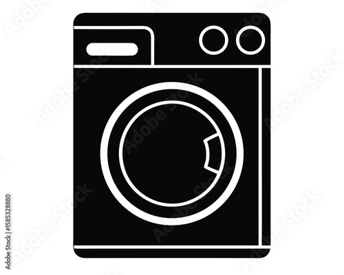 Washing machine vector icon with photography and technology elements Ai Generated