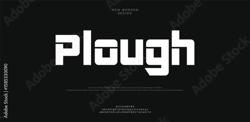 Plough classic minimal fashion designs. Typography modern sans fonts and number for logo brand. vector illustration