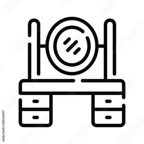 Premium outline icon of vanity table mirror