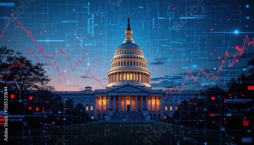 Volatility in the financial markets near the Capitol Building, Washington DC