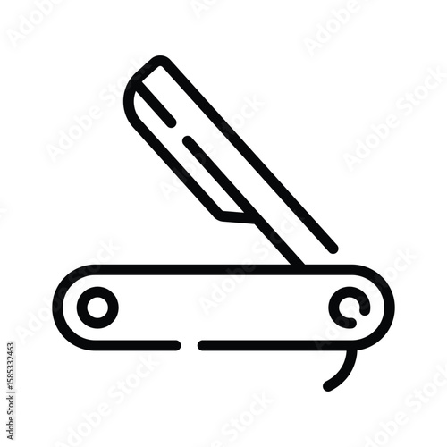A well designed outline icon of double edge razor