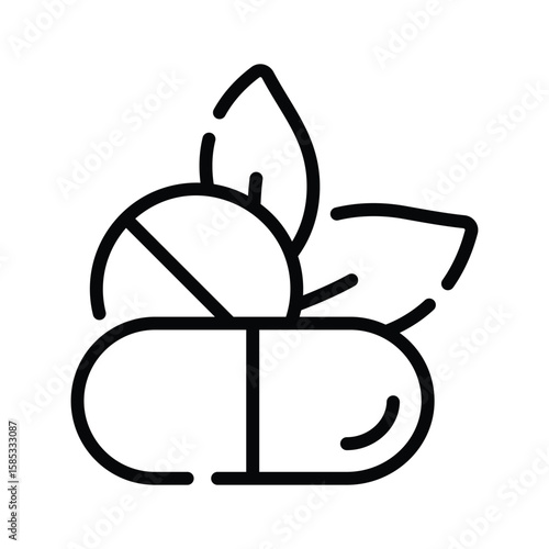 A trendy outline icon of herbal medicine