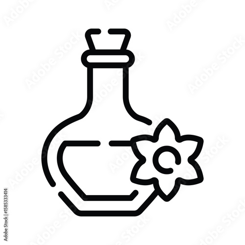 A visually engaging outline icon of essential oil bottle