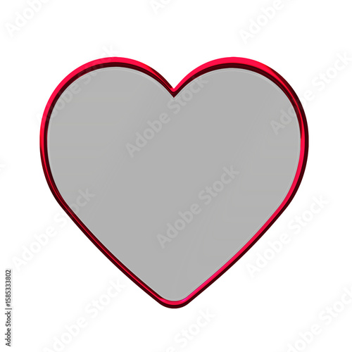 Minimalist Heart-shaped Mirror with red Border
