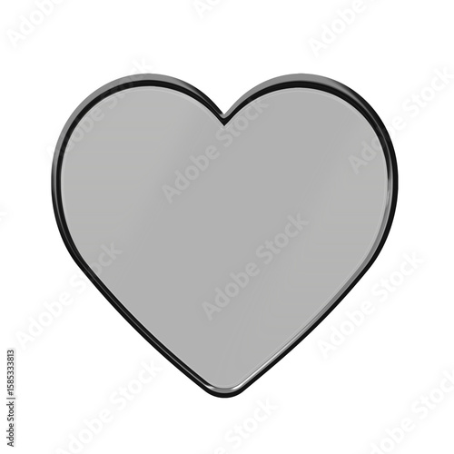 Minimalist Heart-shaped Mirror with black Border
