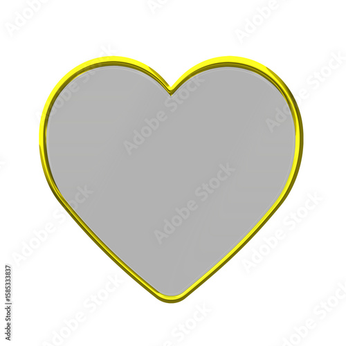 Minimalist Heart-shaped Mirror with Gold Border