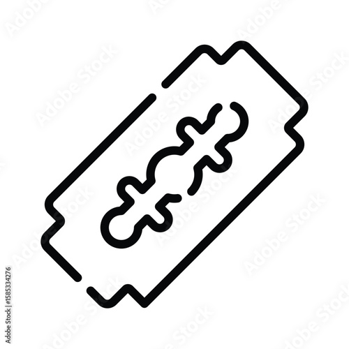 A modern outline style icon of shaving blade piece