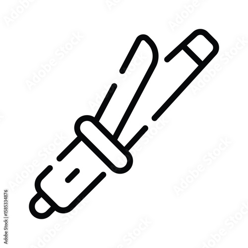 Grab this outline icon of hair curling tool