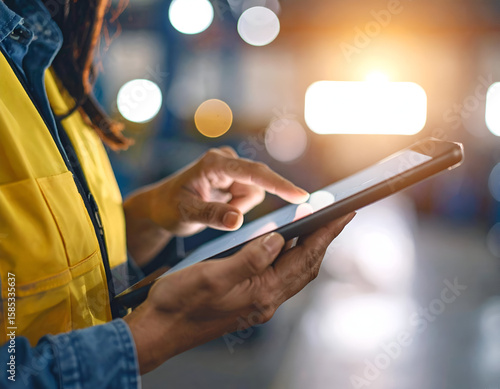Steel Girder Gleams Brightly Under Workshop Lamps in Close View