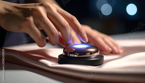 Macro View of a Hand Using a Burnishing Tool on Silk Fabric