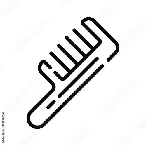A customizable outline icon of comb with wide teeth