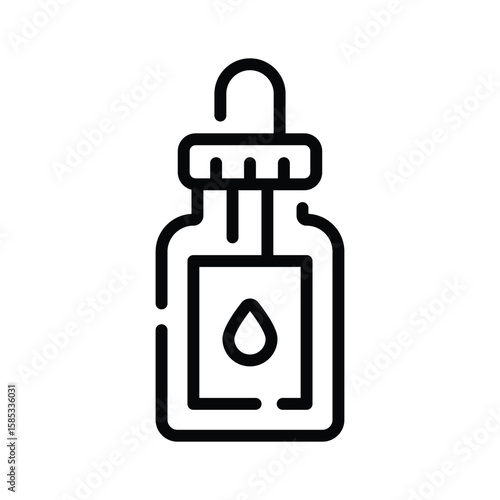 A premium outline icon of glowing beauty serum
