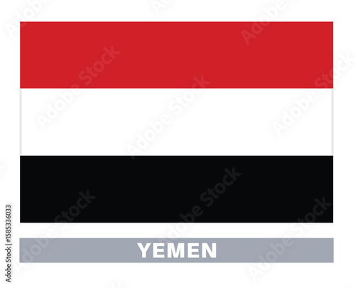 Flag of yemen. Flag icon. Standard colors. Standard size. Rectangular flag.