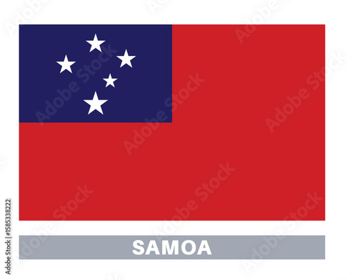Flag of samoa. Flag icon. Standard colors. Standard size. Rectangular flag.