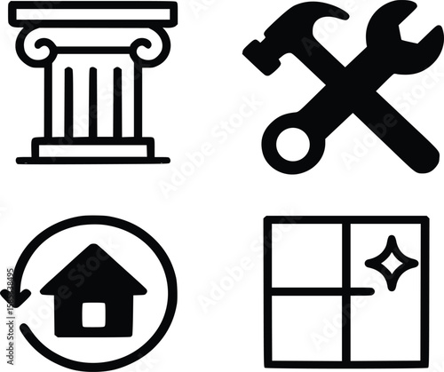 restoration icon, 4 icon in 1 set