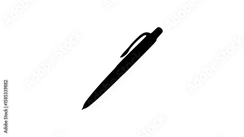 Minimalist ballpoint pen silhouette
