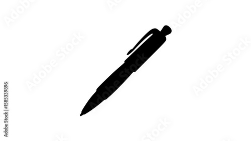 Black silhouette of a ballpoint pen
